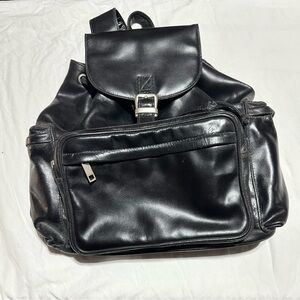 Wilson leather black backpack purse